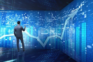 man in stock trading business concept