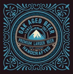 vintage label design for beer and wine label, restaurant.