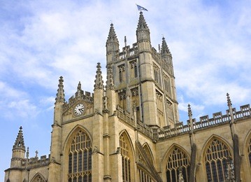 a view of the abbey in bath somerset uk