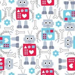 seamless robot pattern vector illustration