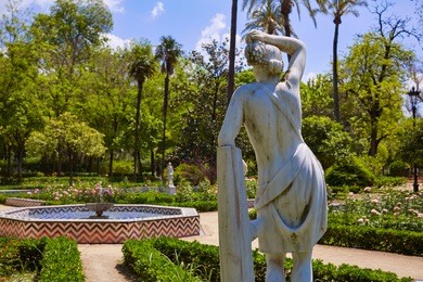 seville maria luisa park gardens in andalucia spain