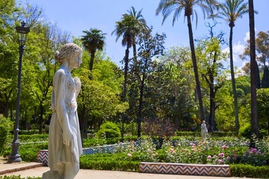 seville maria luisa park gardens in andalucia spain