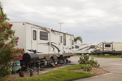 recreational vehicles at a campsite rv park in southern united states 