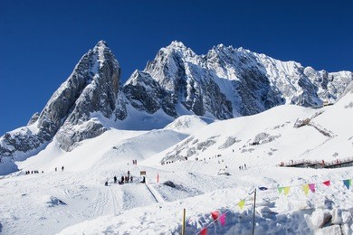 jade dragon snow mountain in yunnan, china
