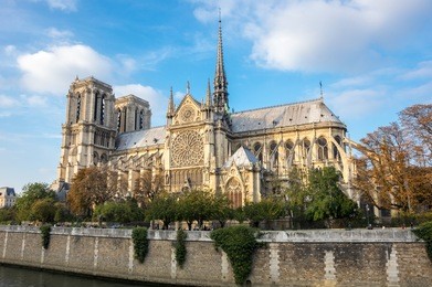 notre-dame de paris (french for "our lady of paris") is a medieval catholic cathedral on the cite island in paris, france