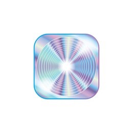holographic illustration round square shape sticker button emblem