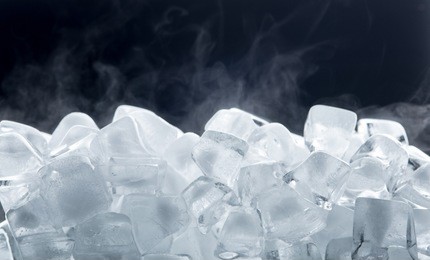 ice cubes isolated on black background