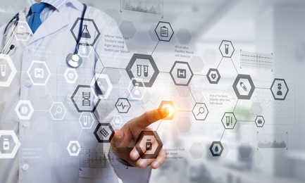 modern medical technologies concept . mixed media