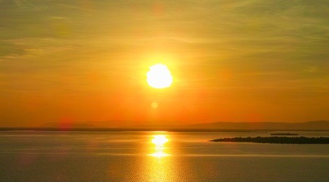 scenic view of beautiful sunset above the sea