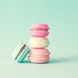 vintage pastel colored french macaroons or macarons