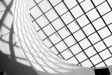 black and white grid line and shadows abstract background 