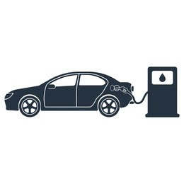 fuel station, isolated icon on white background, auto service, car repair