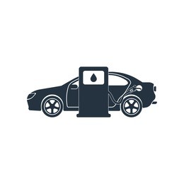 fuel station, isolated icon on white background, auto service, car repair