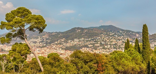 nice city view from castle hill, france.