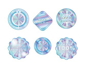 holographic collection shapes illustration sticker quality emblem