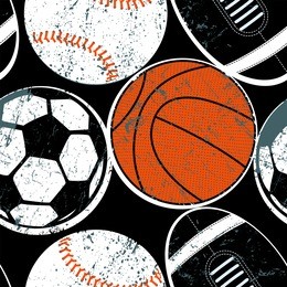 sports balls seamless pattern .