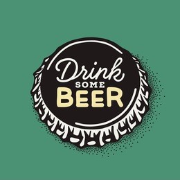 craft beer bottle cap with brewing inscription in vintage style. engraving illustration with lettering in hipster style isolated on grunge background. element for poster in pubs and bars.