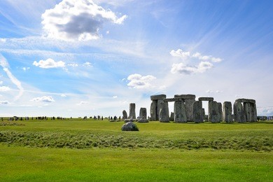 stonehenge (in summer season). room for text.