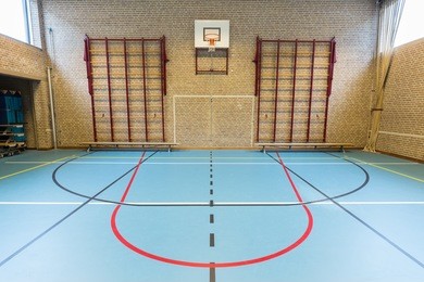 european gym class for school sports no people