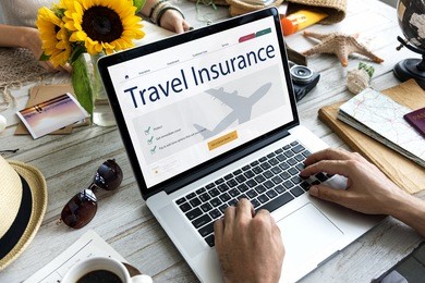 travel aviation insurance website concept