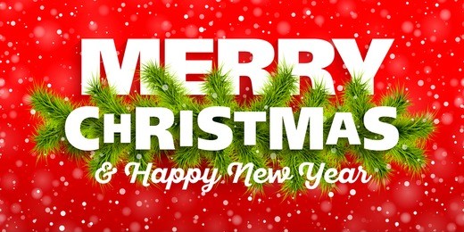 merry christmas and happy new year greeting card