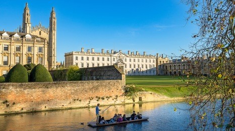 cambridge university, king's college from across the river