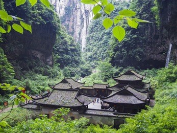 wulong ancient inn at tian sheng san qiao national park,chongqing,june 2015