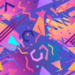 retro vintage 80s or 90s fashion style abstract seamless pattern background. good for textile fabric design, wrapping paper and website wallpapers. vector illustration.