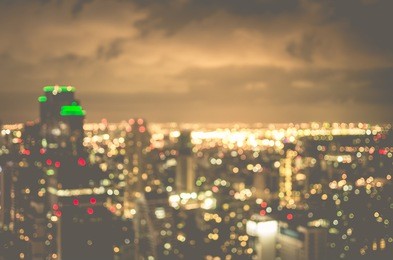 cityscape bokeh, blurred photo, cityscape at twilight time