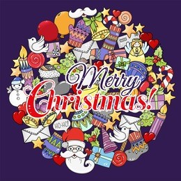 merry christmas set of xmas colorful pattern and text templates. ideal for holiday greeting cards