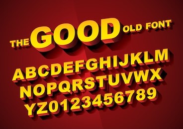 vector of big retro 3d alphabet