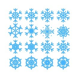 snowflake icon vector set