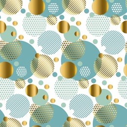 bauble decorations, modern light gold seamless pattern with circles. xmas background. christmas backdrop. winter pattern. season vector illustration. holiday pattern