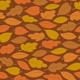 seamless background pattern of colorful autumn or fall leaves, vector illustration