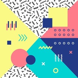 geometric background in retro 80s-90s style. memphis trendy art. abstract poster, surface, card design