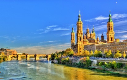 basilica of our lady of the pillar in zaragoza, spain