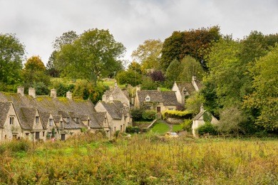 the village of bibury, cotswolds, arlington row england