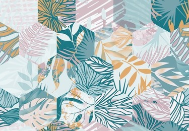 seamless pattern with tropical leaves
