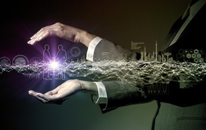 business and communication network concept, iot(internet of things), ict(information communication technology), digital transformation, abstract image visual