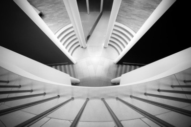 black and white minimalistic interior