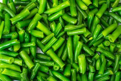 green beans on white background. studio photo