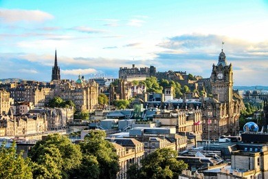 edinburgh skyline as seen from calton hill, scotland