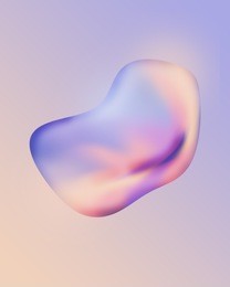 abstract gradient 3d liquid levitation organic shape on a gradient background . futuristic poster