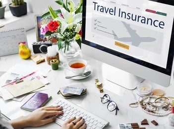 travel aviation insurance website concept