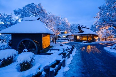 a small village in the fuji five lake region at oshino hakkai