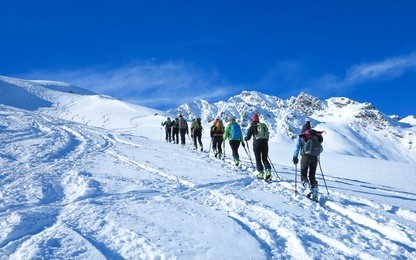 group of touring skiers