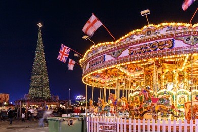 christmas fair in hyde park in 2016, london