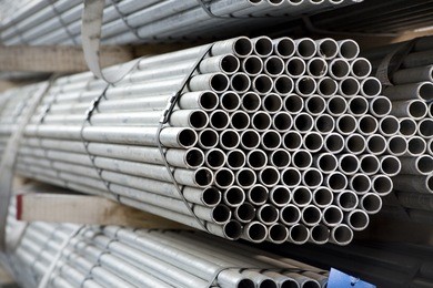 stainless steel sheets deposited in stacks