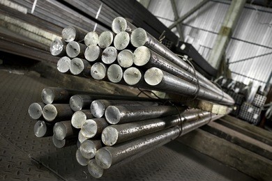 stainless steel sheets deposited in stacks