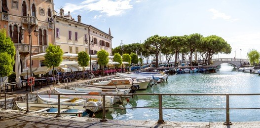 marina in desenzano town at lake garda in italy